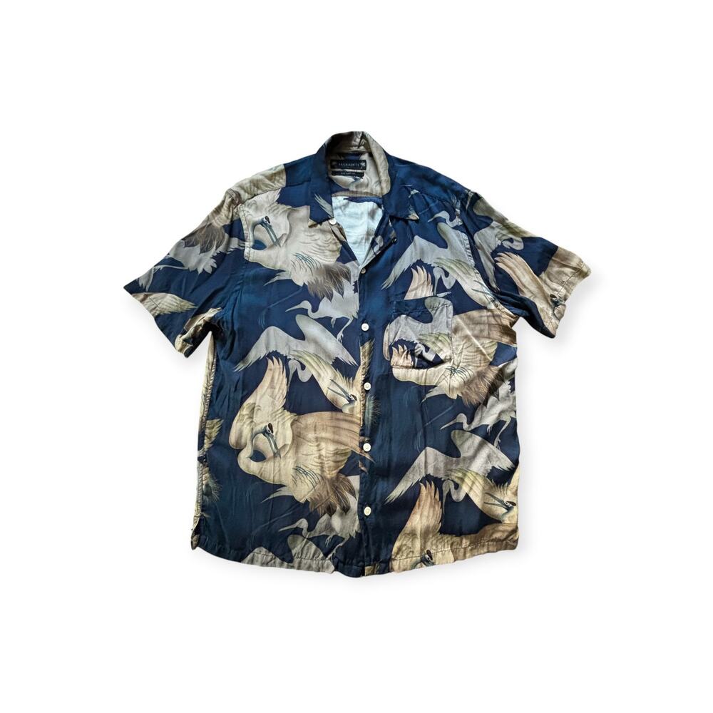 ALLSAINTS LARGE VISCOSE BIRD SHIRT